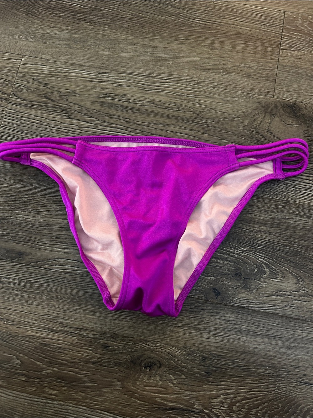 Victoria's Secret Strappy Side Bikini Bottom - Fuchsia size small